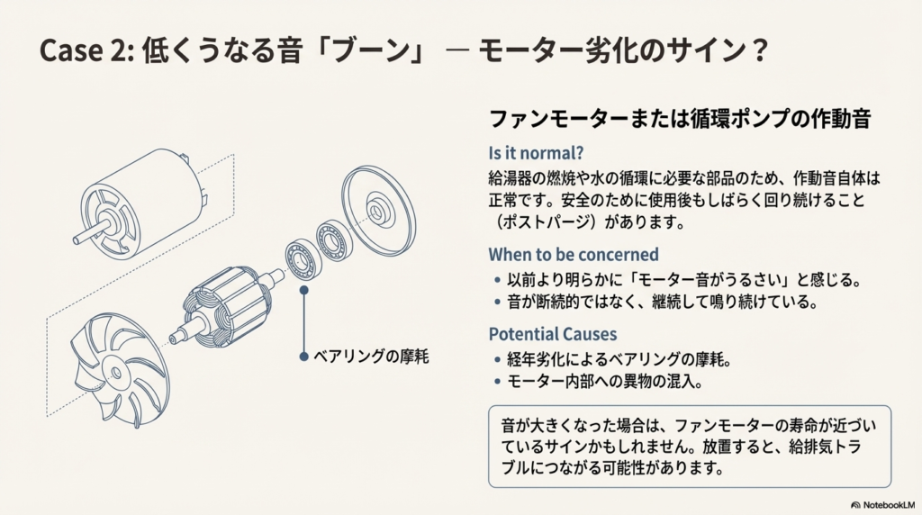 追い焚き時に要注意!「キーン」や「ブーン」の異音